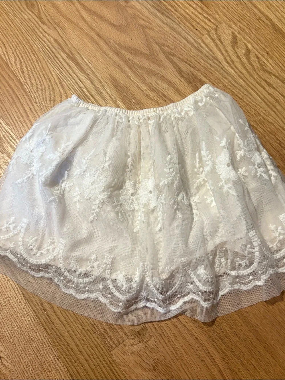 Carter's White Embroidered Tulle Skirt for Girls Lace Sz 5
